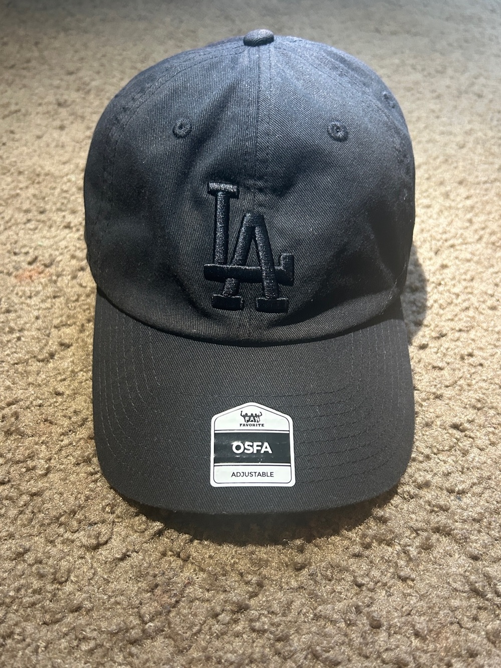 Los Angeles Dodgers Black Embroidered Logo Adjustable Cap